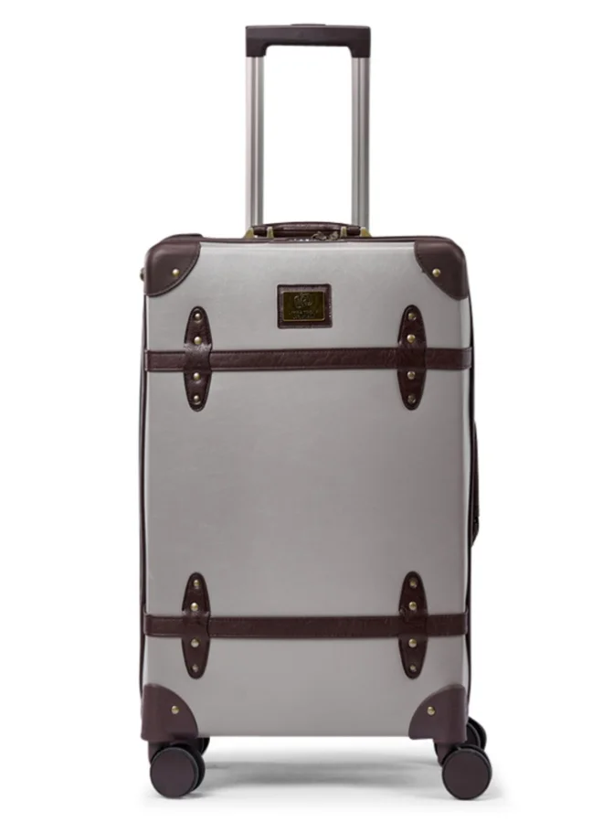 LIMRA 20-Inch Premium Leather Travel Luggage - Cabin Carry-on Suitcase with 360° Spinner Wheels, Lightweight